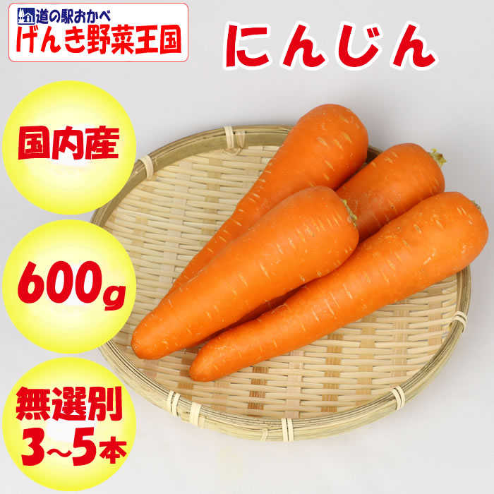 にんじん 無選別 600g 3～5本【送料別 常温発送／クール便（気温