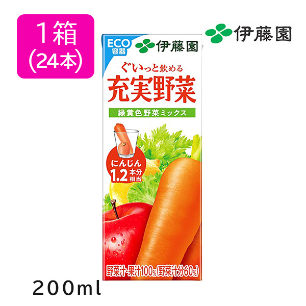 伊藤園充実野菜緑黄色野菜ミックス紙パック200ml 1箱【24本 日本大学ラグビー部OB会専用商品 送料込】【NS】