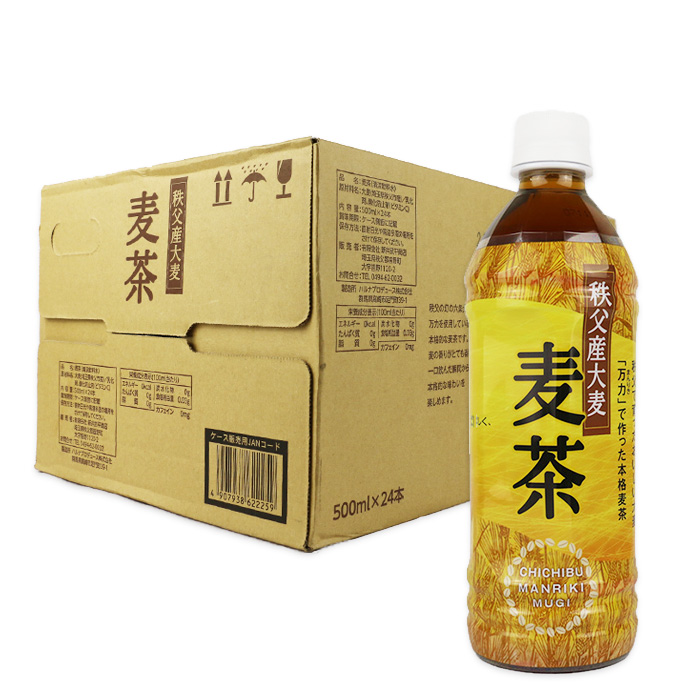 秩父産大麦 万力 麦茶 500ml×24本（箱売り