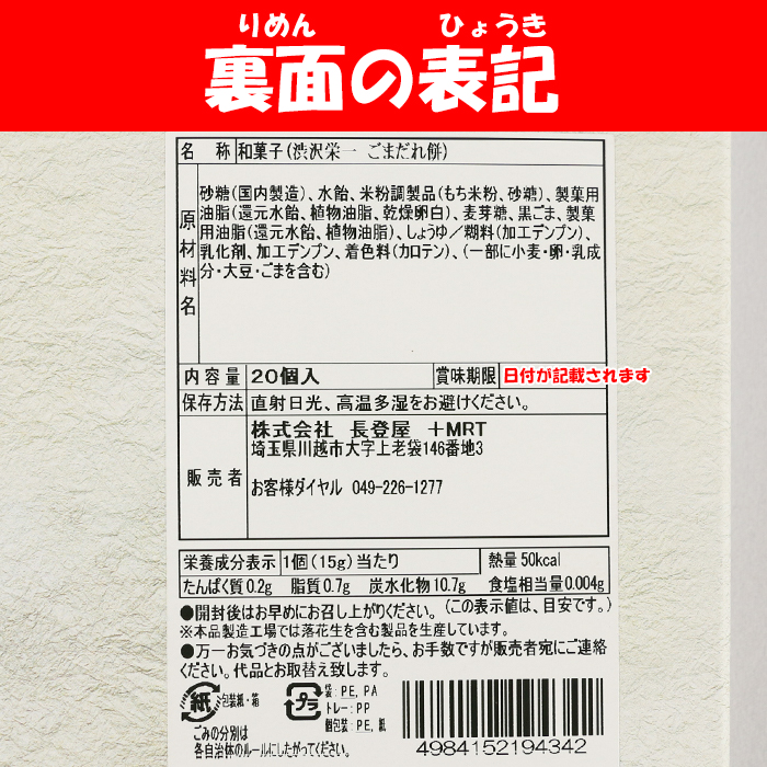 裏面の記載